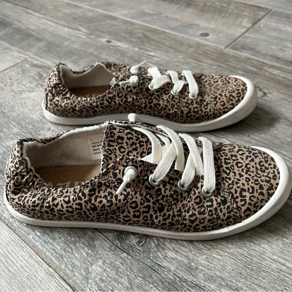Mad Love Lennie Slip On Canvas Shoes Leopard Print Sneaker - Picture 3 of 8